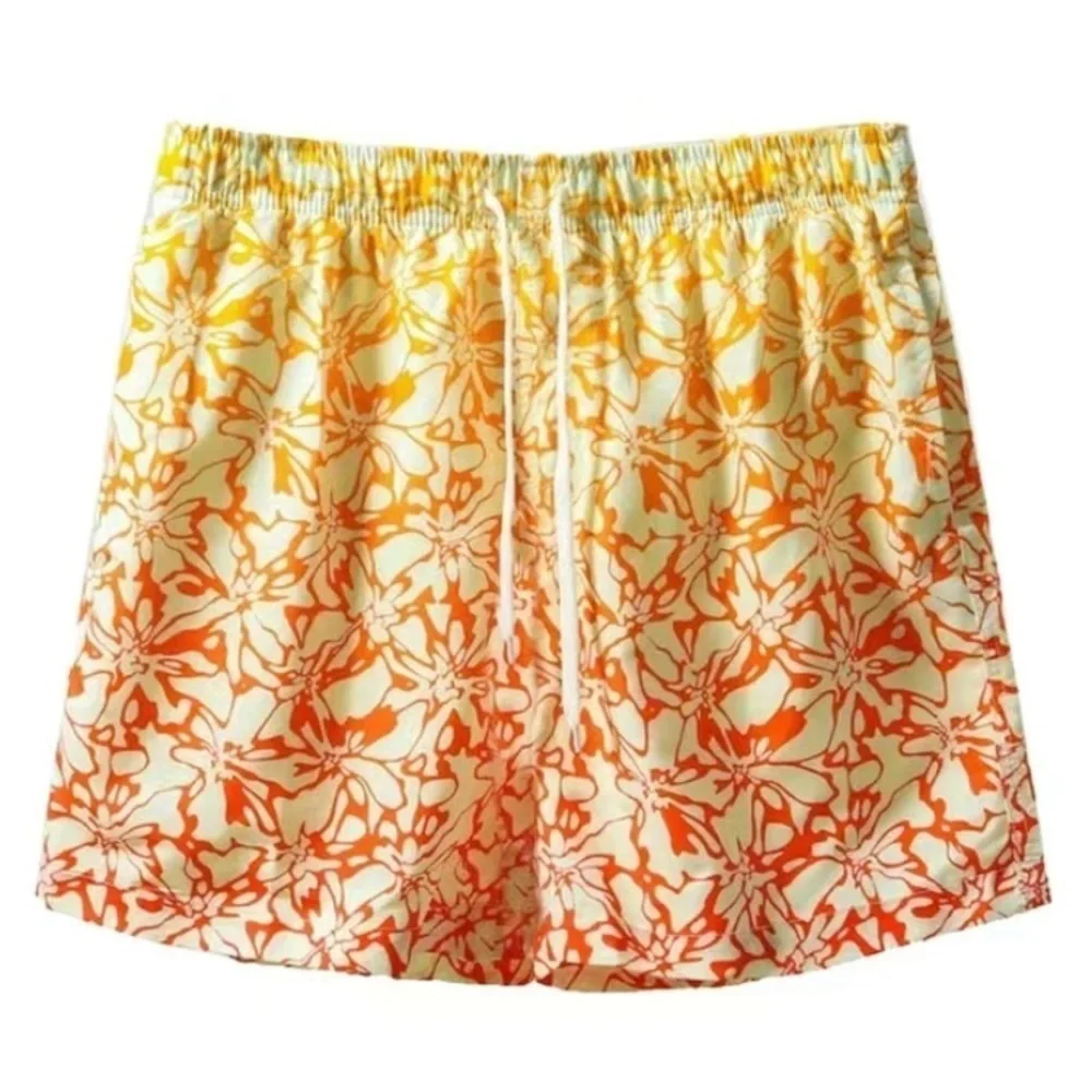 NWOT - Men’s Gradient Flowery Print Casual Summer Pool Beach Short Trunks